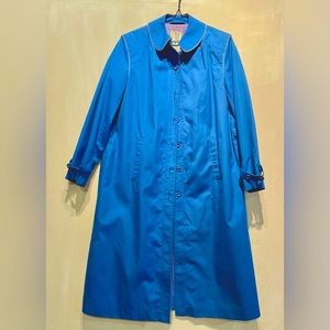 Vintage 1970s Junge Model blue raincoat